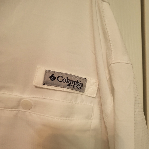 Columbia PFG men's white button-down shirt Texas ATM  Large - Picture 4 of 7